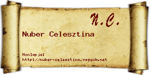 Nuber Celesztina névjegykártya